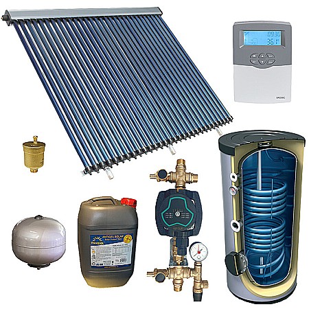 Kituri panouri solare apa calda - KIT PANOU SOLAR APA CALDA PRESURIZAT 6P ECONOMIC CU BOILER CU DOUA SERPENTINE 300L PANOSOL C.202