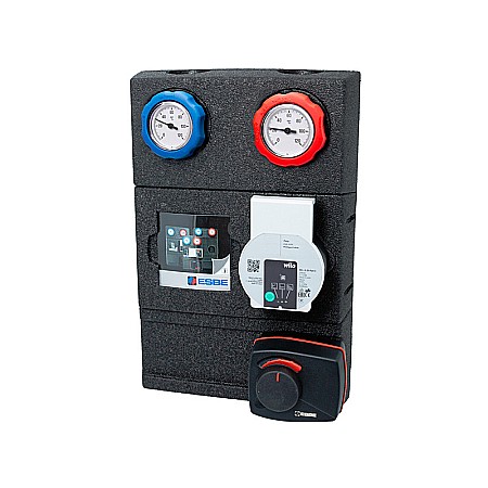 Accesorii camera tehnica distribuitoare butelii de egalizare vane mixare - GRUP DE CIRCULATIE CU VENTIL DE AMESTEC SI SERVOMOTOR 1 WILO PARA 25/6 GRA211-25 ESBE 6104 2100