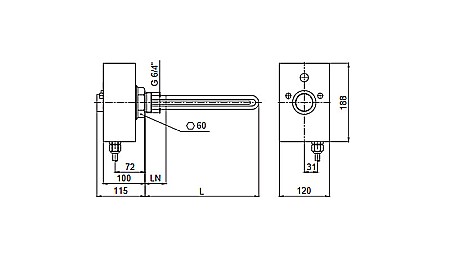 REZISTENTA ELECTRICA REGULUS 2KW CU TERMOSTAT 11/2 L310MM CU TERMINAL NEINCALZIT 19041 [1]