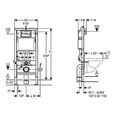 REZERVOR WC INCASTRAT PREPACK UP100/DELTA 30 CR/FIX/INSON 45811921 GEBERIT [1]