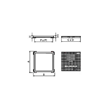 Capac + rama fonta patrat 52x52x30 clasa b 125 [3]