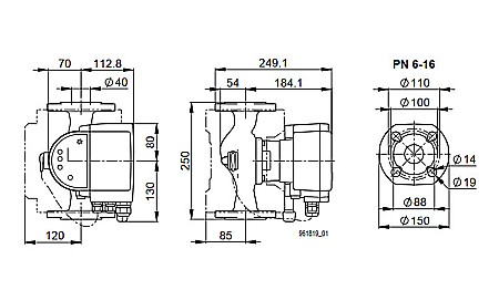 POMPA ELECTRONICA RECIRCULARE BIRAL MODULA 40-11 250 BLUE DN 40 250MM 230V APA CALDA CONSUM PROTECTIE MOTOR SI AFISARE STARE FUNCTIONARE [2]