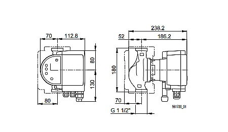 POMPA CIRCULATIE ELECTRONICA BIRAL MODULA 25-12 180 RED 180MM 230V ROTOR UMED PENTRU INSTALATII INCALZIRE [2]