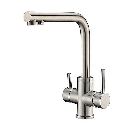 Obiecte Sanitare - BATERIE BUCATARIE 3 CAI CROM SATINAT PENTRU OSMOZA INVERSA SI SISTEME DE FILTRARE