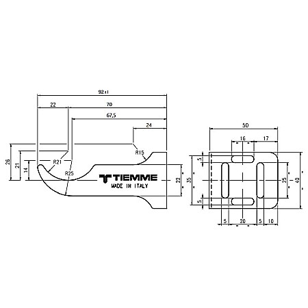 SET 2 BUC SUPORT PERETE RADIATOR ALUMINIU TABLA TIP L 1829Z092 [1]