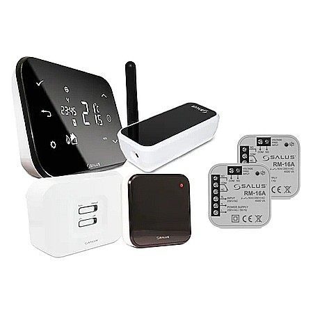 Termostate centrala ambient - PACHET TERMOSTAT AMBIENTAL SALUS IT500, CONTROL PRIN INTERNET A 2 ZONE CU 2 POMPE DE CIRCULATIE