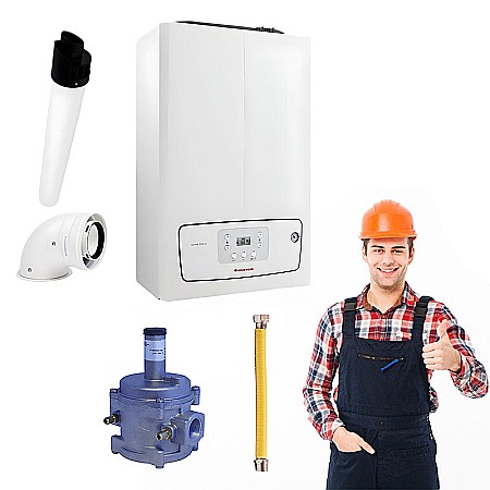 Pachete centrale pe gaz - Pachet centrala termica pe gaz Immergas Victrix Tera 24/28 cu regulator gaz si racord
