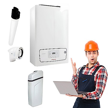Pachete centrale pe gaz - Pachet centrala termica pe gaz Immergas Victrix Tera 24/28 cu dedurizator Karetech KT Soft 25