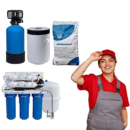 Dedurizatoare Apa - Pachet dedurizator Soft 10 Simplex AQUA09111010008 Aquapur VALHOH Valrom cu statie osmoza inversa si sac sare pastile