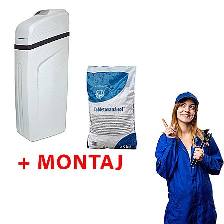 Dedurizatoare Apa - Pachet dedurizator Karetech KT Soft 25 si sac tablete sare cu montaj inclus