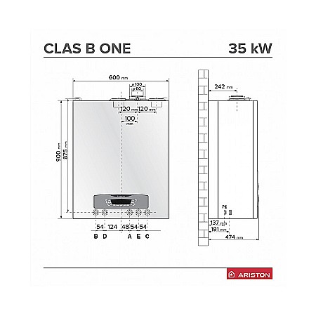 CENTRALA TERMICA PE GAZ ARISTON CLAS B ONE+ WIFI 35 KW IN CONDENSATIE CU BOILER INOX INCORPORAT 3302128 [3]
