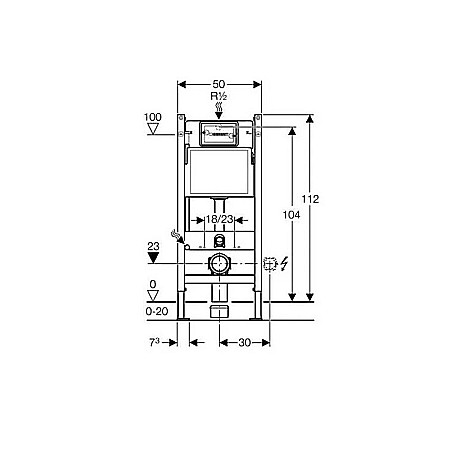 REZERVOR WC INGROPAT DUOFIX DELTA UP100 SET FIXARE CLAPETA DELTA 20 ALB GEBERIT [2]
