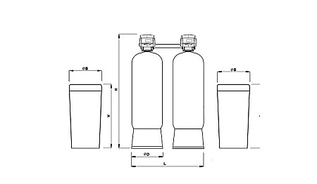 Statie dedurizare apa Soft 100 Twin vana Performa Q=4,0 MC/H cu by-bass AQUA09170100040 Aquapur Valhoh Valrom [3]