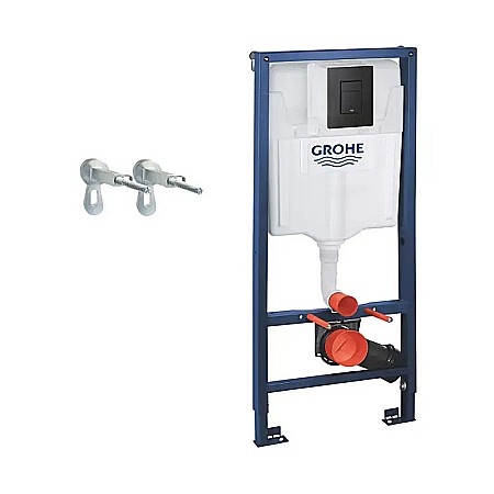 Rezervoare, rame WC incastrate si clapete - REZERVOR WC INCASTRAT GROHE RAPID SL CU CLAPETA NEGRU MAT SI SISTEM DE FIXARE INCLUSE 38528001