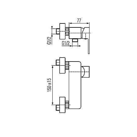 BATERIE DUS MONOCOMANDA MONTAJ APLICAT CROMAT LOFT VALVEX 2454940 [1]