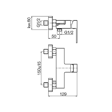 BATERIE DUS MONTAJ PE PERETE CROM ARS VALVEX 2420380 [1]