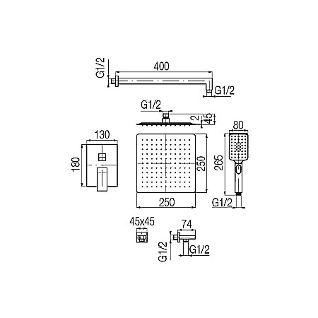 SET DUS PARA + FURTUN + SUPORT PARA INCASTRAT CROM ARS VALVEX 2420250 [1]