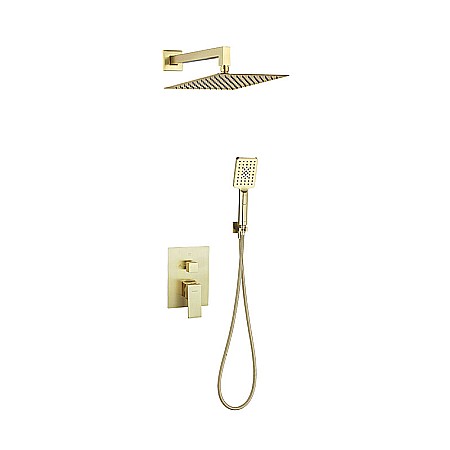 Baterii sanitare - SET DUS PARA + FURTUN + SUPORT PARA INCASTRAT AURIU PERIAT ARS VALVEX 2420270