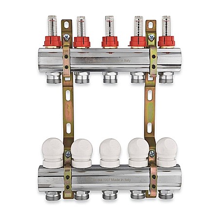 Incalzire in pardoseala - DISTRIBUITOR+COLECTOR 1-3/4 3 CAI CU DEBITMETRE TESA (220TT-06-03)