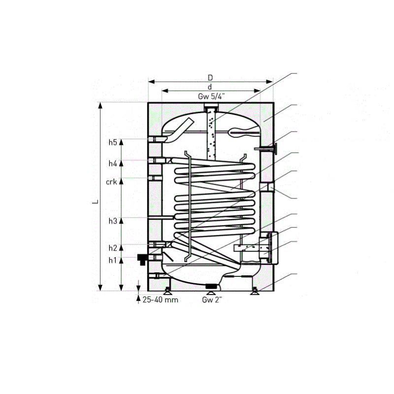 Boiler indirect cu o serpentina Galmet Tower SGW(S) 200 litri 140026208107 [1]