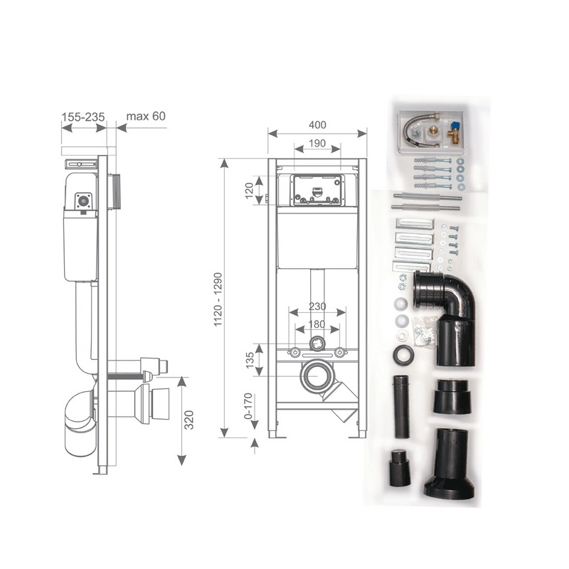 REZERVOR WC INCASTRABIL IN PERETE CU CLAPETA ALBA MIXO [4]