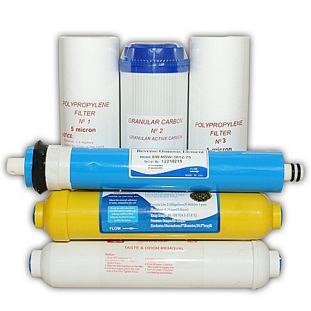 Accesorii consumabile osmoza inversa - SET CONSUMABILE OSMOZA CU 6 ETAPE DE FILTRARE CU MEMBRANA