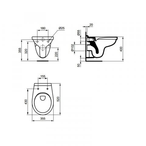 VAS WC SUSPENDAT ALPHA RIMLESS IDEAL STANDARD [2]