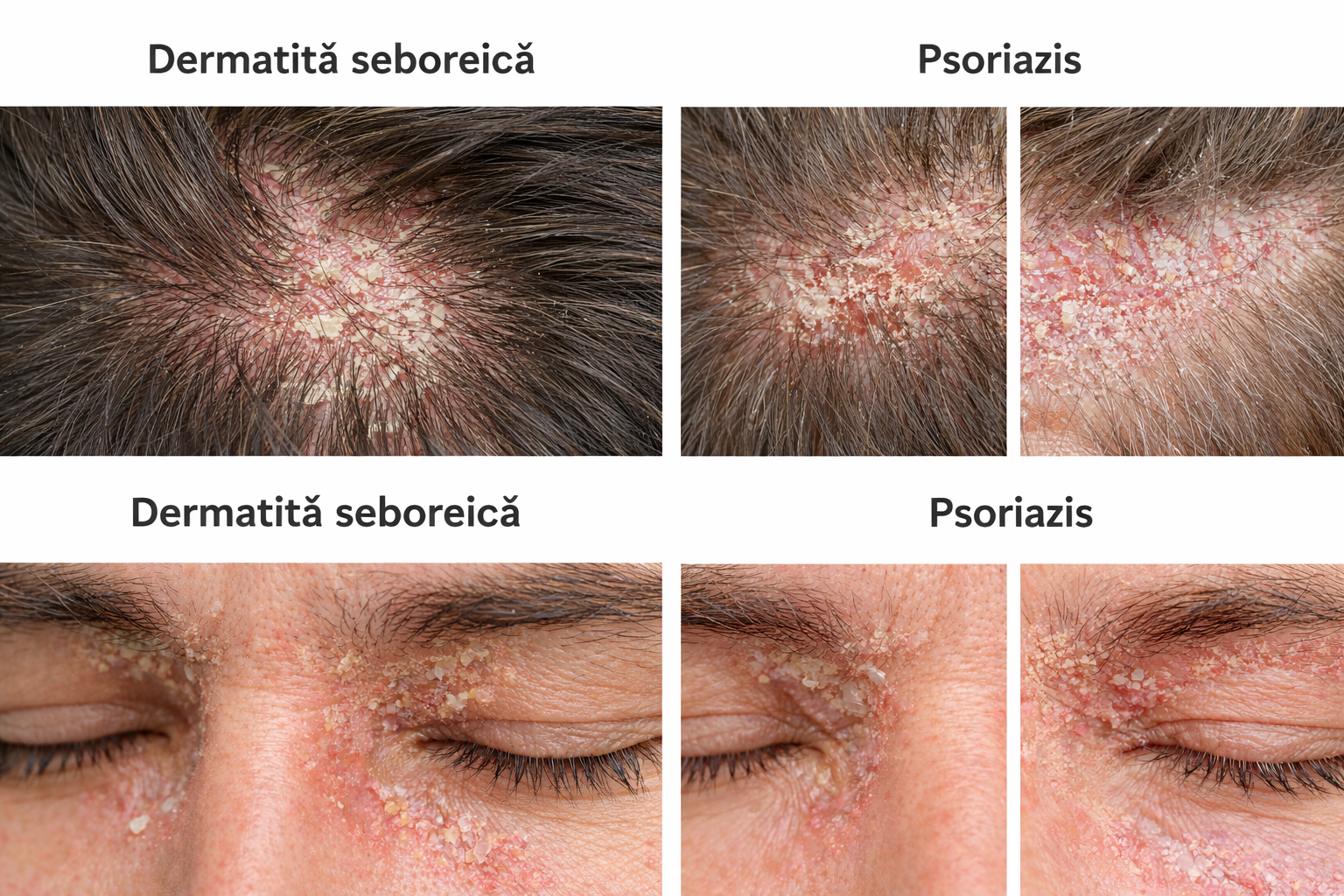Dermatita seboreică vs. psoriazis – cum le diferențiezi corect