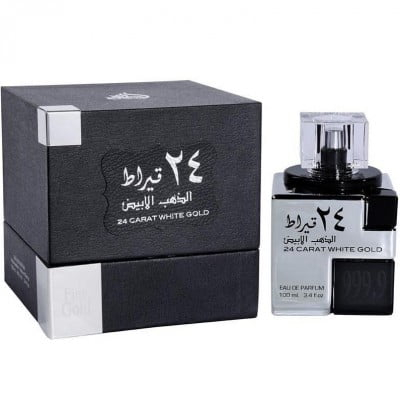 Apa de parfum 24 Carat White Gold, Lattafa Perfumes, Barbati - 100 ml