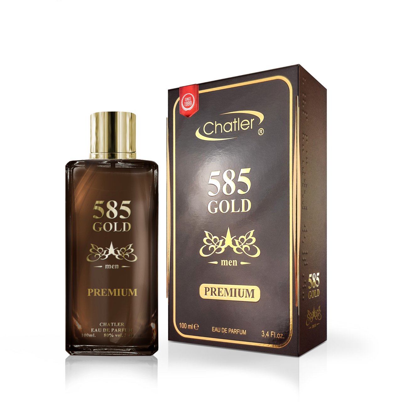 Apa de parfum  585 Gold Premium, Chatler, Barbati - 100 ml - Inspirat din P.R. 1 Million Prive