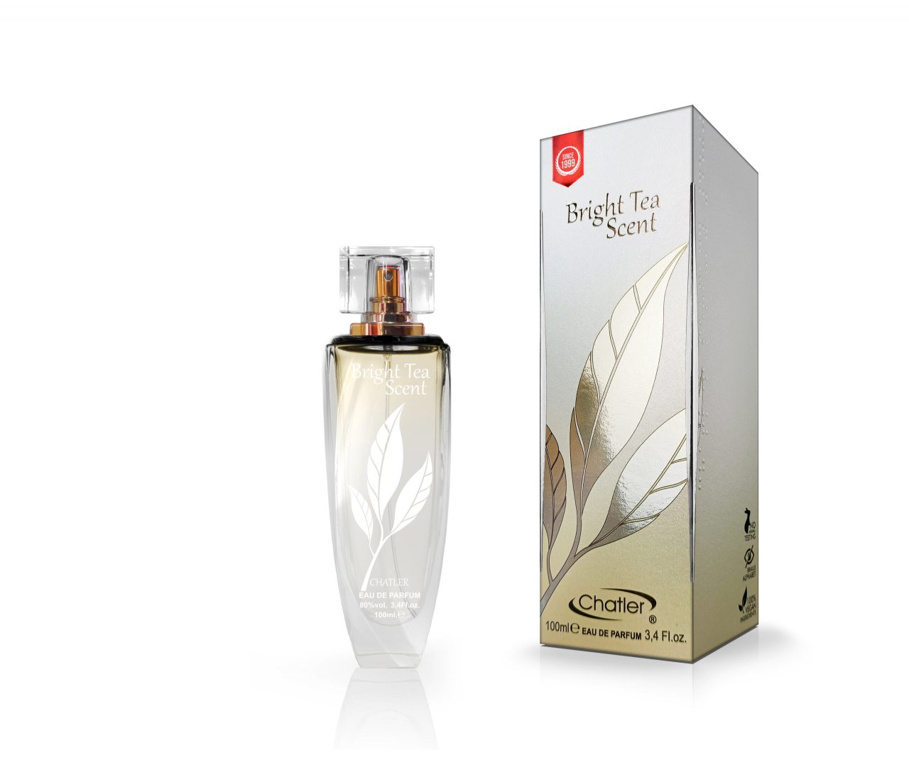 Apa de parfum Bright Tea Scent, Chatler, Femei - 100 ml -  Inspirat din Elizabeth Arden White Tea