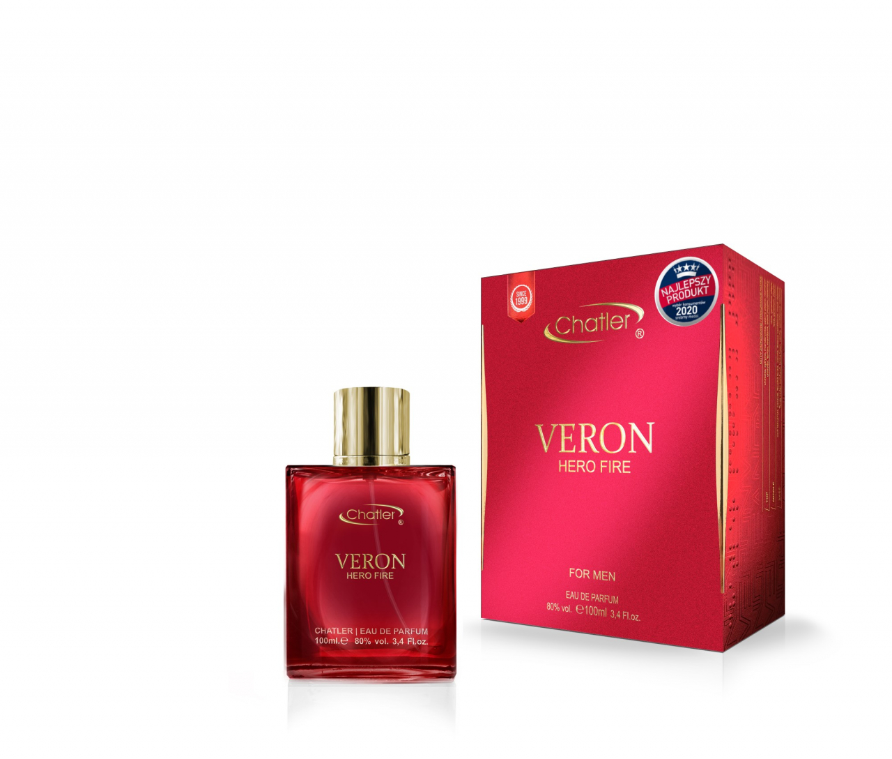 Apa de parfum CH Veron Hero Fire, Chatler,  Barbati - 100 ml - Inspirat din V. Eros Flame