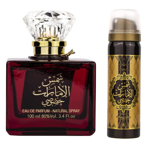 Toate produsele - Apa de Parfum - 100ml + Deo - 50ml Set Shams Al Emarat Khususi, Ard Al Zaafaran, Femei, Apa de Parfum - 100ml + Deo - 50ml