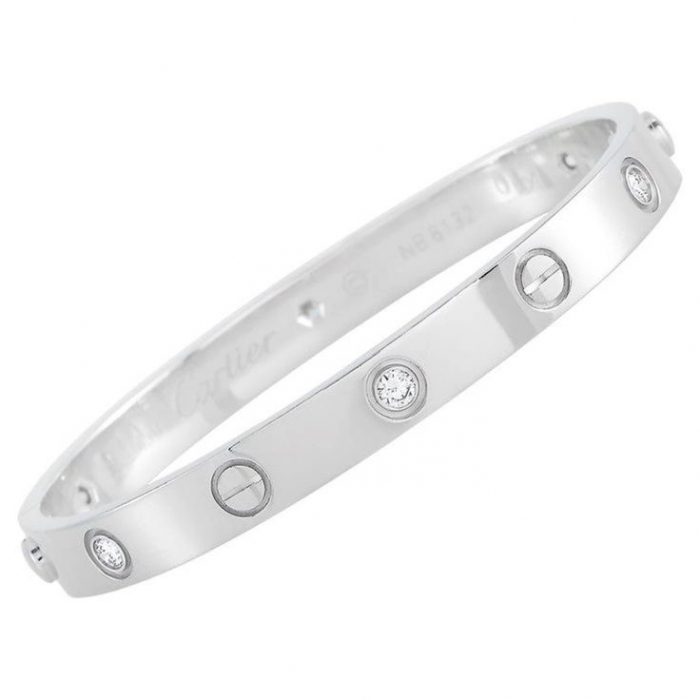 Brățară Fixă Argintie Love Cu Cristale Zirconia [3]