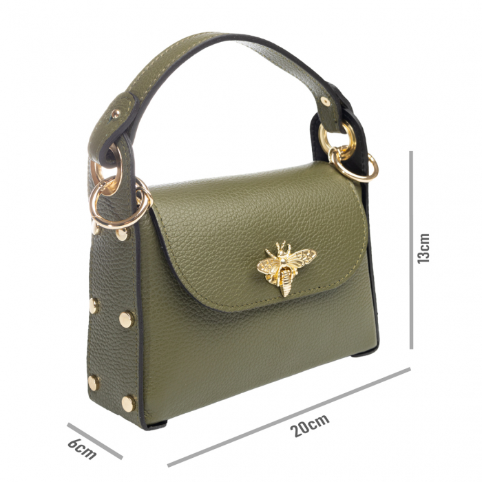 Geantă Piele Naturală Verde Kaki Ivy-ELCC2338 [2]