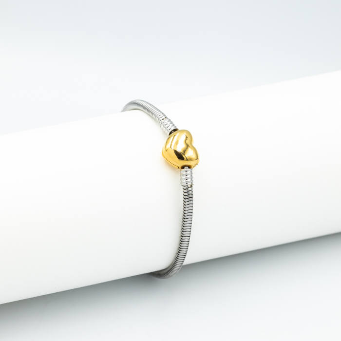 Brățară Argintie Tip Pandora Cu Charm Inimă [2]