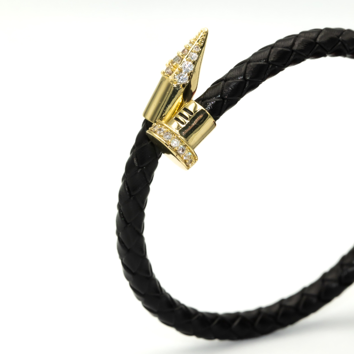 Brățară Din Piele Cui Deep Black [2]