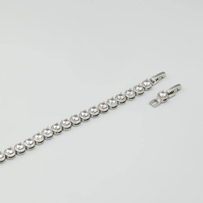 Brățară Tennis Spectaculoasă Placată Cu Aur Alb [3]