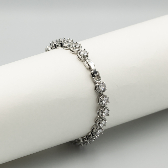 Brățară Tennis Spectaculoasă Placată Cu Aur Alb [2]