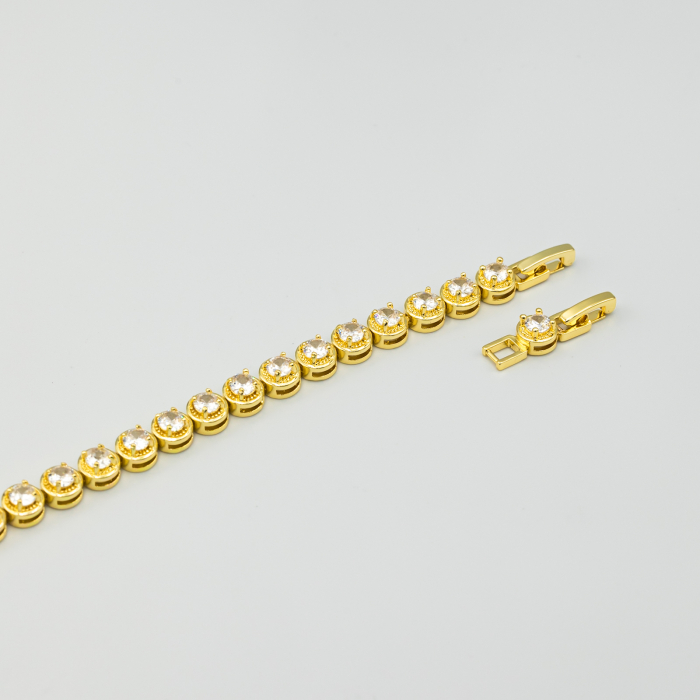 Brățară Tennis Spectaculoasă Placată Cu Aur Galben [4]