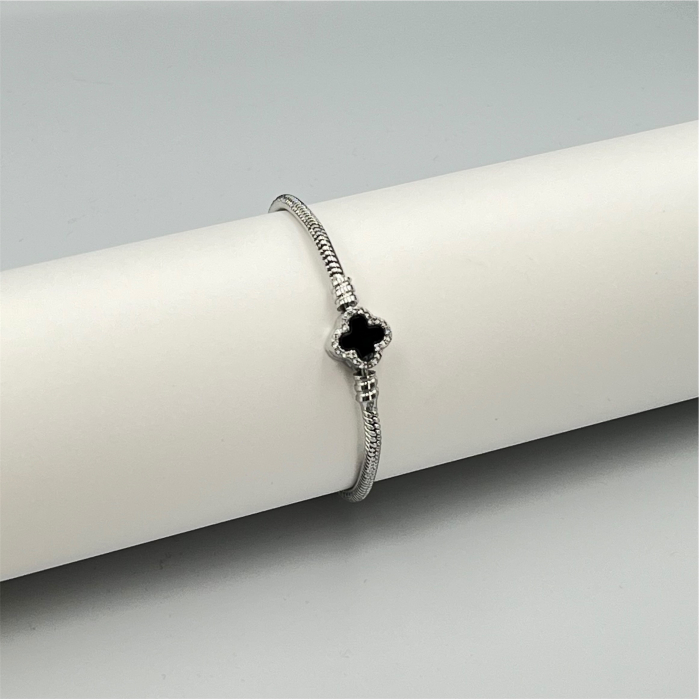 Brățară Tip Pandora Cu Charm Negru Alhambra [2]