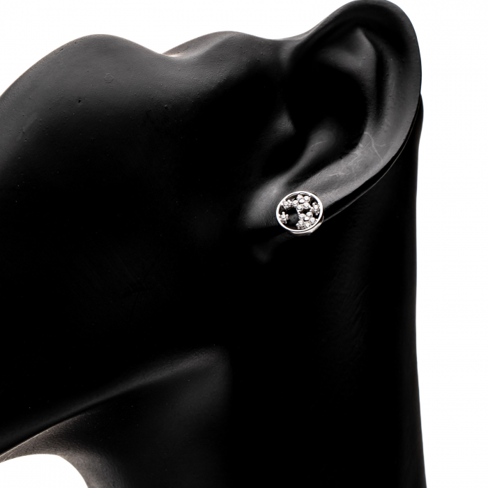 Cercei Argint Diamond Flowers [3]