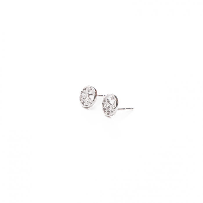Cercei Argint Diamond Flowers [2]