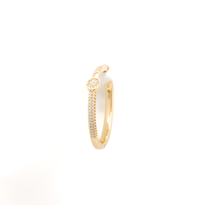 Cercei Aurii Golden Hoops Cu Zirconia [3]