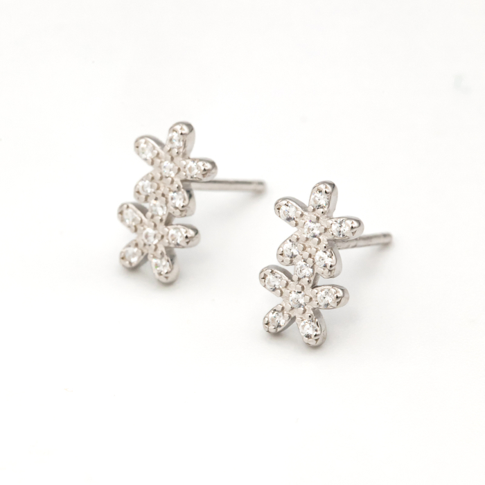 Cercei Din Argint Cu Cristale Zirconia Flora [2]