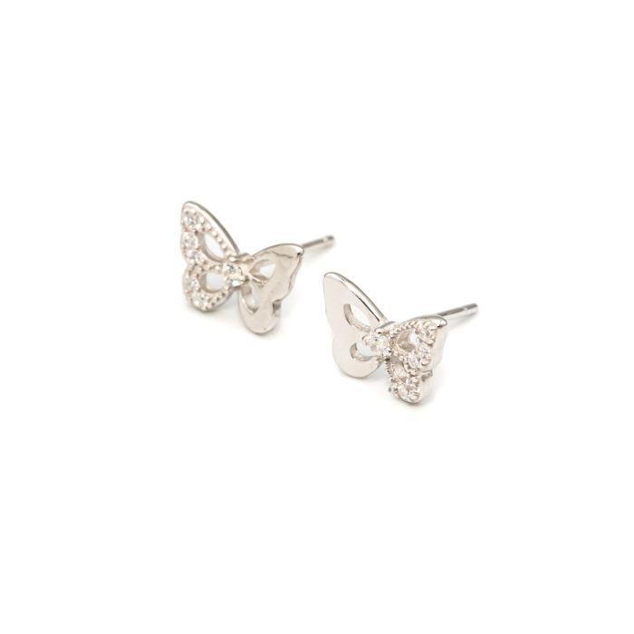 Cercei Din Argint Cu Cristale Zirconia În Formă De Fluture Joy [2]