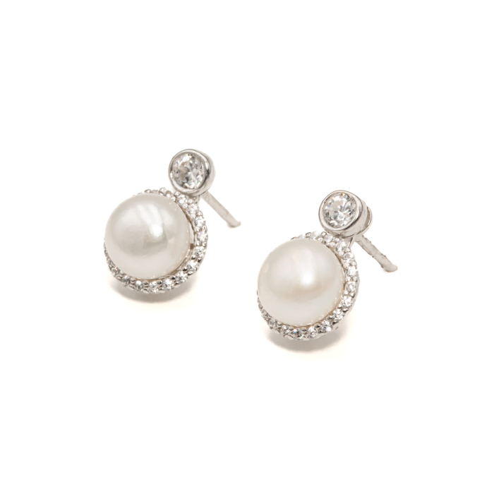Cercei Din Argint Cu Perlă Și Zirconia Carla [2]