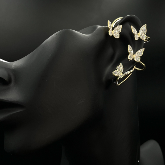 Cercei Ear Cuff Aurii Golden Butterfly [2]