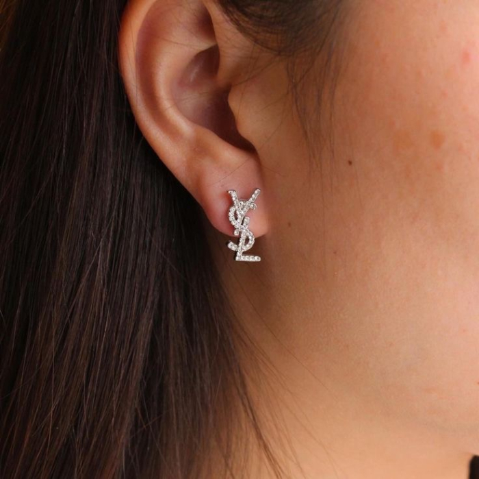 Cercei Strălucitori Placați Cu Aur Alb Yasmine [2]