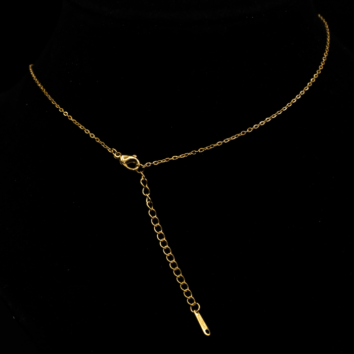 Colier Auriu Cu Pandantiv Cruce Și Cristale Zirconia [2]